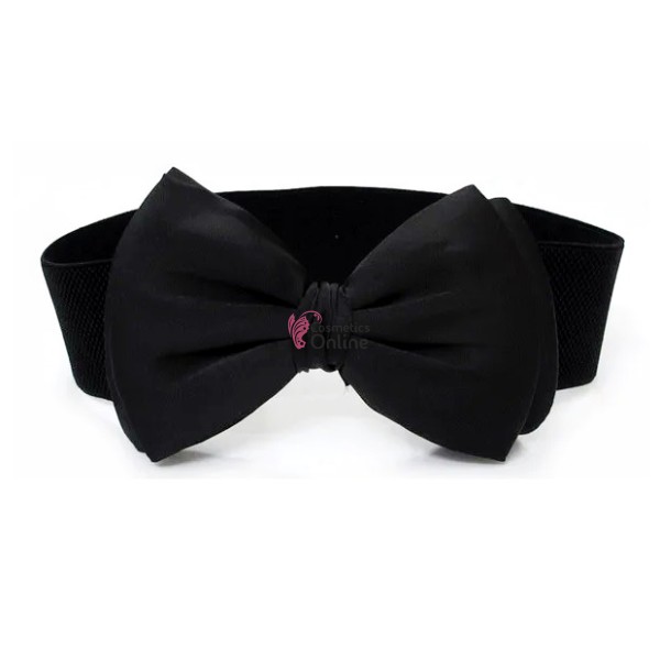 Centura eleganta din elastic cu funda BLT060AA Neagra - HandMade